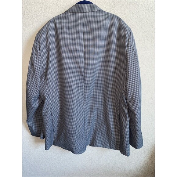 Tommy Hilfiger men sport Blazer jacket 100% worsted wool gingham gray 50R Plaid - Picture 10 of 16